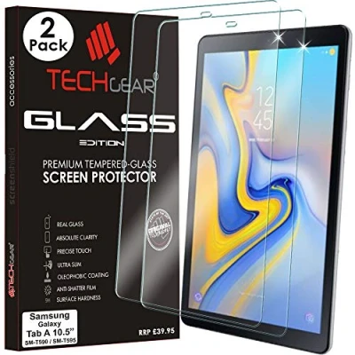 Abbildung von TECHGEAR [2 Stück] Schutzfolie kompatibel mit Galaxy Tab A 10.5 Zoll (SM T590 / SM T595) Anti Kratzer Schutzabdeckung Samsung