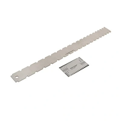 Abbildung von Bnineteenteam String Action Ruler Gauge und Guitar Neck Notched Straight Edge für die Wartung Reparatur von Gitarren Leistungsfähiges Zubehör Musikinstrumentenzubehör