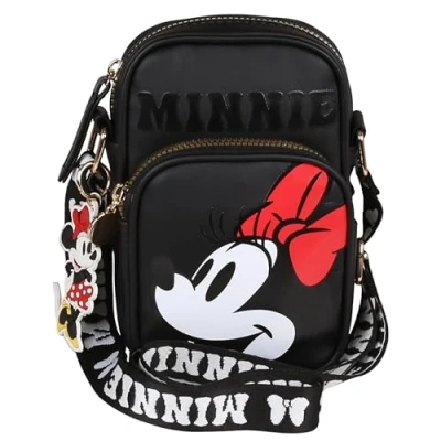 Abbildung von Sarcia.eu Handtasche Minnie Mouse Disney Schwarzes Tasche, mit Riemen, 18x6x12cm