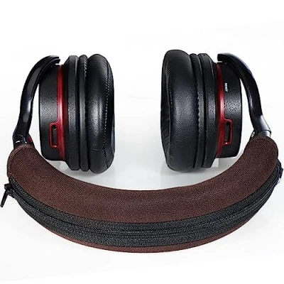 Abbildung von ATH M50X Kopfbandabdeckung, Ersatz Kopfbandschutz, kompatibel mit Audio Technica M30 M40 M50 M50S M40X M20X M30X Kopfhörer (Braun + kein Werkzeug erforderlich)