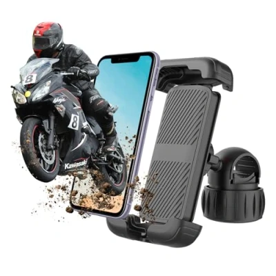 Abbildung von Handyhalterung Fahrrad, Moman PML1 Universal Motorrad Handyhalter 360 Drehbar Lenker Holder Handy Halterung Kompatibel mit iPhone Samsung 4.7&#039;&#039; 6.8&#039;&#039; Handys, Fahrrad