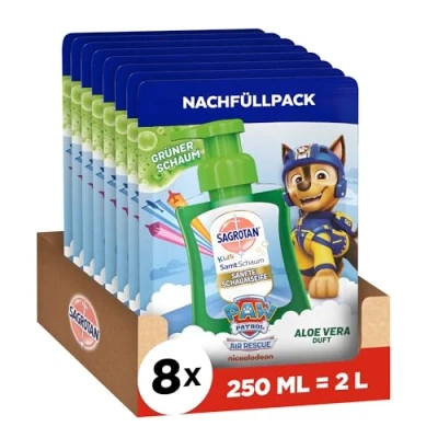 Abbildung von Sagrotan Kids Schaumseife Nachfüller Aloe Vera Paw Patrol Edition 8 x 250 ml im praktischen Vorteilspack