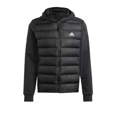 Abbildung von adidas Herren Essentials Hybrid Down Hooded Jacket, Black, 3XL