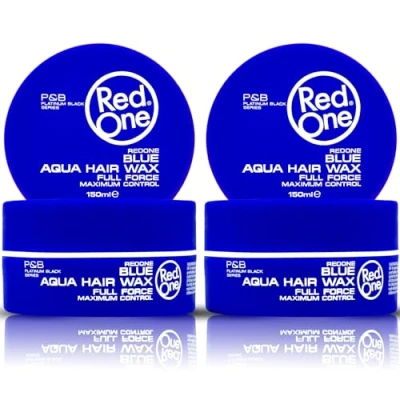 Abbildung von RedOne Aquatisches Haarwachs Blau 150 ml Ultra Halt für Männer und Frauen Kaugummi Duftend Maximale Kontrolle 2 Stück