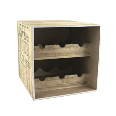 Abbildung von Totally Addict KV7210 Porte Bouteilles Caisse de vin 6, 30 x 33 cm, MARR n/Negro, Beige, One Size