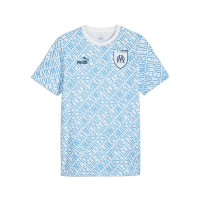 Abbildung von Puma Olympique Marseille Ftblculture TEE Tshirt print, Herren, Größe: Large, Bleu azur/ocean tropic