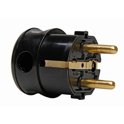 Abbildung von Kopp Schutzkontakt Winkelstecker, 1 Stück, schwarz, 178505000