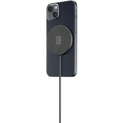 Abbildung von Cellularline Mag Wireless Charger Magnetische kabellose Ladestation kompatibel mit MagSafe System Blau