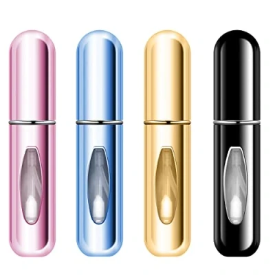 Abbildung von 4 Stück 5ml Parfümzerstäuber Nachfüllbar Leer Reise Parfüm Zerstäuber, Mini Portable Sprühflasche mit Fenster für Handtasche, Reisen, Ferien, Flugreisen (4pc 5ml)