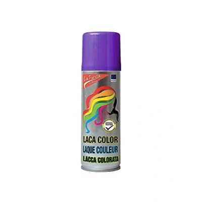 Abbildung von Color Haarspray für farbig buntes Haar Violett Farbspray zum Verkleiden &amp; Schminken Karneval, Fasching, Halloween Motto Party