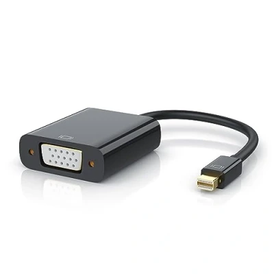 Abbildung von CSL Mini DisplayPort auf VGA, vergoldeter DP VGA Adapter (Stecker Buchse) 1080P Full HD Konverter, kompatibel mit Apple, Lenovo, PC Grafikkarten