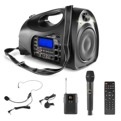 Abbildung von Vonyx ST016 tragbarer PA Verstärker mit Bluetooth, MP3 und Mikrofonen