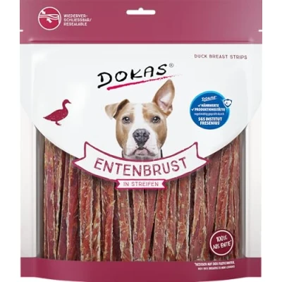 Abbildung von DOKAS Getreidefreier Premium Snack in Streifen für Hunde Aus Entenbrustfilet, 500 g (6er Pack)
