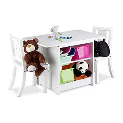 Abbildung von relaxdays Kindersitzgruppe mit Stauraum ALBUS