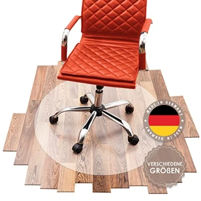 Abbildung von SCHMIEDWERK Bürostuhl Unterlage versch. Größen Bodenschutzmatte für Schreibtischstuhl rutschfest in milchweiß Made Germany (90cm rund)