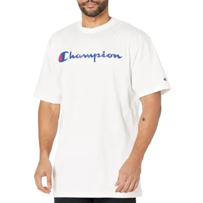 Abbildung von Champion Herren, Classic Graphic, Soft and Comfortable for Men, Script Logo (Reg. Or Big &amp; Tall) T Shirt, Weiße Schrift, 3X Large Groß