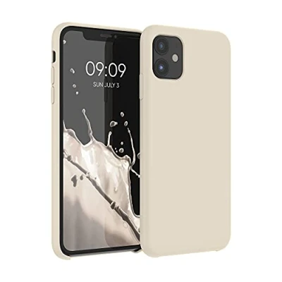 Abbildung von kwmobile Hülle kompatibel mit Apple iPhone 11 Silikon Handy Case Handyhülle weiche Oberfläche kabelloses Laden Zuckerguss