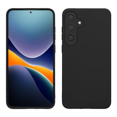 Abbildung von kwmobile Hülle kompatibel mit Samsung Galaxy S24 Plus TPU Silikon Handyhülle weich schlank Case stoßabsorbierend flexibel kabelloses Laden Schwarz
