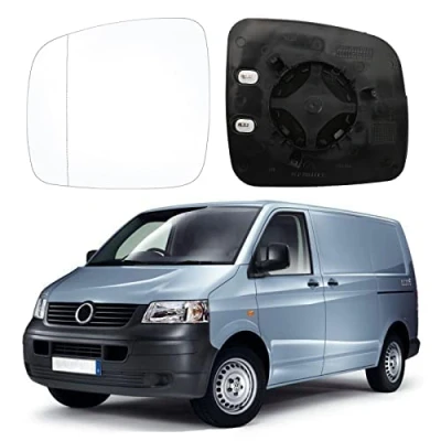 Abbildung von Spiegelglas Ersatz für VW T5 2003 2009, Außenspiegel Glas Asphärisch Caddy 2014 2015, Verstellbar Geeignet Umkehrlinse Rückfahrglas Spiegel (Links)