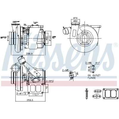 Abbildung von NISSENS 93769 Turbolader Abgasturbolader pneumatisch