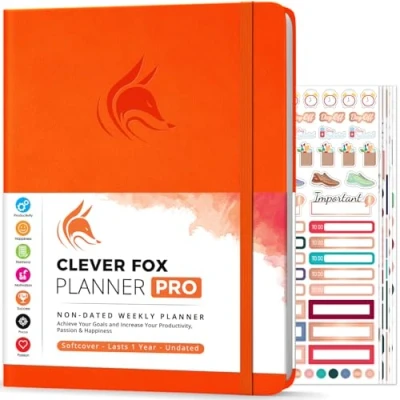 Abbildung von Clever Fox Planer PRO Wöchentlicher &amp; monatlicher Lebensplaner zur Steigerung der Produktivität (Orange (Undatiert), A4 (21.5 x 28cm) Englisch)