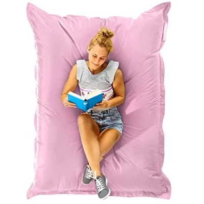 Abbildung von Green Bean Riesen Sitzsack XXL wetterfestes Indoor &amp; Outdoor Sitzkissen in Rosa 140x180 cm Liegekissen mit abwaschbarem Bezug inkl. 380L EPS Perlenfüllung Made Germany