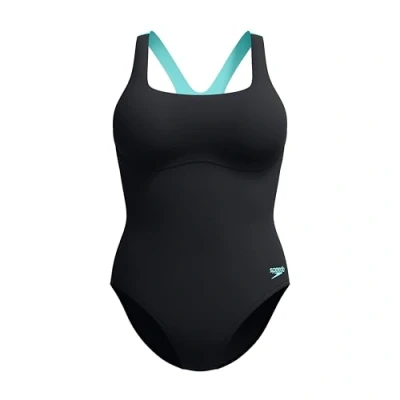 Abbildung von Speedo Womens FLEX BAND Swimsuit WITH Built IN SWIM BRA Badeanzug, Damen, Größe: 34, Anthracite