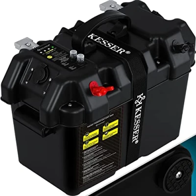 Abbildung von KESSER Batterie, Batteriebox für Bootsmotor Elektromotor Schlauchboot