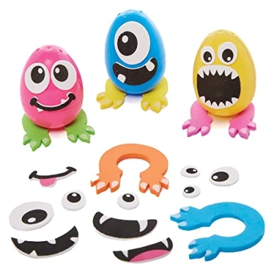 Abbildung von Baker Ross FX531 Monsterhaufen Eiform Bausätze 10er Pack, Eier Bastelsets für Kinder