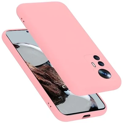 Abbildung von Cadorabo Hülle kompatibel mit Xiaomi 12T / PRO Silikon Handyhülle für Case aus flüssigem Kratzfeste und stoßfeste dünne TPU Schutzhülle Liquid PINK