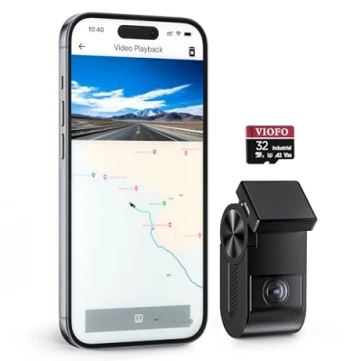Abbildung von VIOFO VS1 2K Mini Dash Cam Vorne STARVIS 2 Sensor,32 GB Karte Eingebaut, 5GHz Wi Fi, Sprachsteuerung, 2560 x 1440P Camera für Auto, GPS HDR Autokamera, Sprachausgabe, Parküberwachung