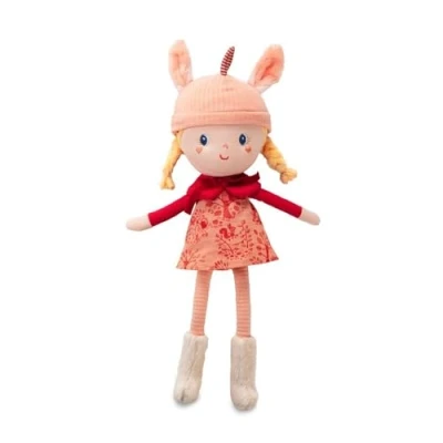 Abbildung von Lilliputiens Lena Kuschelpuppe aus weichem Stoff mit abnehmbarem Mützchen, dekorativer Geschenkbox Fördert Feinmotorik und Fantasie Lehrspielzeug Ideal für Kinder ab 2 Jahren 83382