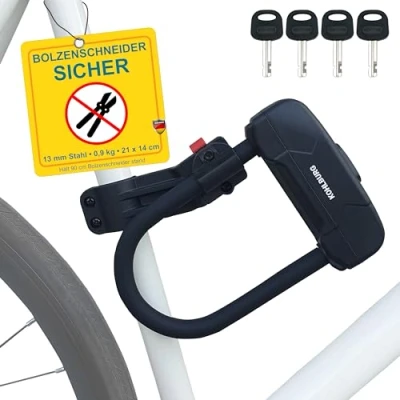 Abbildung von Bügelschloss [klein &amp; 900g leicht] Fahrradschloss Level 15/15 mit 4 Schlüsseln