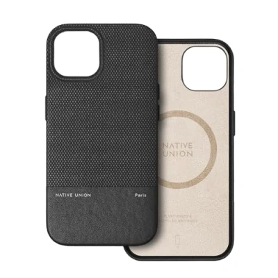 Abbildung von Native Union (Re Classic Case MagSafe kompatibel mit integrierten Magneten Aus recycelten und pflanzlichen Materialien Ultrarobust 1,8 m Fallschutz für iPhone 15 (Schwarz)