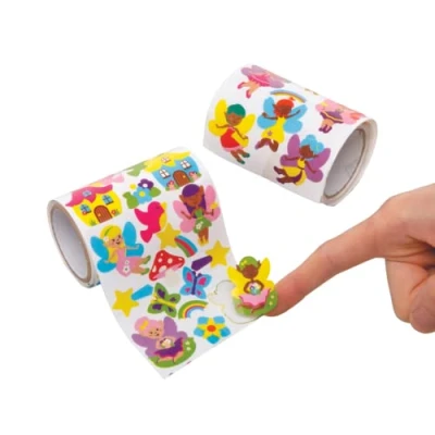 Abbildung von Baker Ross AX926 Feen Aufkleber auf der Rolle im Vorteilspack, 600 Stück, Kinder Aufkleber, ideal für Kinder, Kunst und Bastelprojekte, Karten Scrapbooking