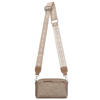 Abbildung von Miss Lulu Damen Crossbody Bag Handy Umhängetasche Klein Moderne Schultertasche Tasche mit Breitem Abnehmbarem Schultergurt für Tägliches Arbeit