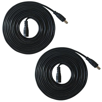 Abbildung von Liwinting DC Netzteil Verlängerungskabel 5.5mm x 2.1mm 12V Anschlusskabel Gleichstrom 5V Verbinderkabel Männlich zu Weiblich Verbinder für CCTV Sicherheitskamera IP Kamera 2pcs10m Schwarz