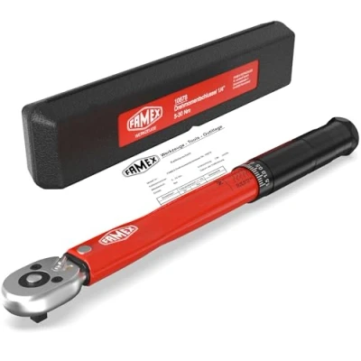 Abbildung von FAMEX Drehmomentschlüssel 10878 1/4 Zoll, 5 30 Nm (auf ±3% kalibriert), mit Kalibrierschein, Fahrrad