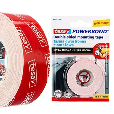 Abbildung von tesa Powerbond Montageband innen, außen 1,5m: 19mm (Festigkeit bis 10kg/10cm)