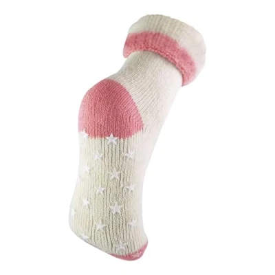 Abbildung von sock snob Damen Creme Winter Alpaka Wolle Anti Rutsch Kuschelsocken mit Sternen Abs (37/42, 09 Purple)