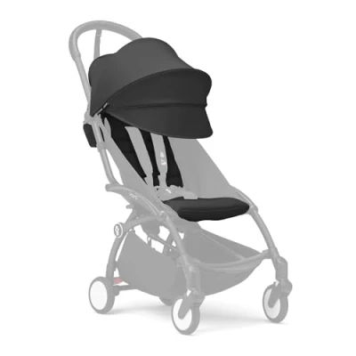 Abbildung von Stokke YOYO 6+ Farbpaket, Black Nur Textilien: Sitzpolster, ausziehbares Verdeck &amp; Reißverschlusstasche hinten Erfordert Rahmen (separat erhältlich)