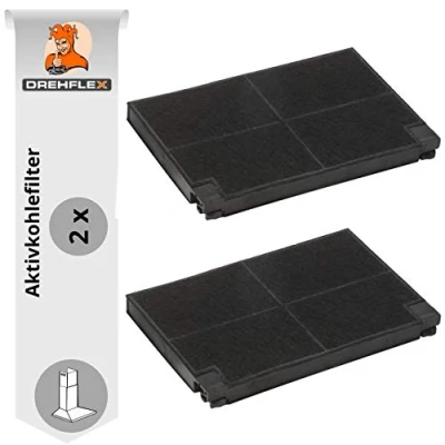 Abbildung von DREHFLEX® 2er Pack // Kohlefilter/Aktivkohlefilter/Filter/Geruchsfilter für Hauben AEG/Electrolux 50232980008 EFF55 / Küppersbusch ZUB551 505427 Faber/Franke FK139