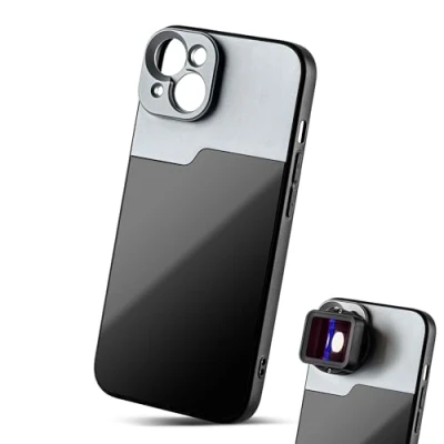 Abbildung von MOJOGEAR 17 mm Objektivgehäuse für iPhone 13 Gewinde Makroobjektiv, Teleobjektiv, anamorphotische Linse oder DOF Adapter Stabiles Gehäuse Schwarz/Grau