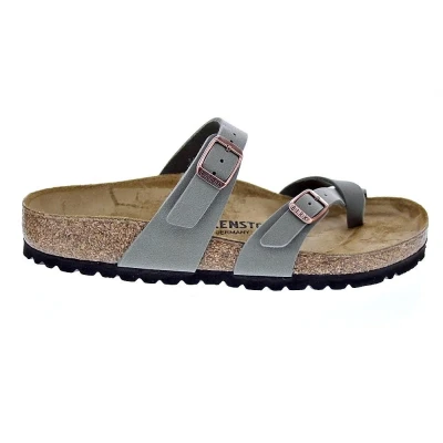 Abbildung von Birkenstock Pantolette flach, Damen, Größe: 39, Stone Schuhe
