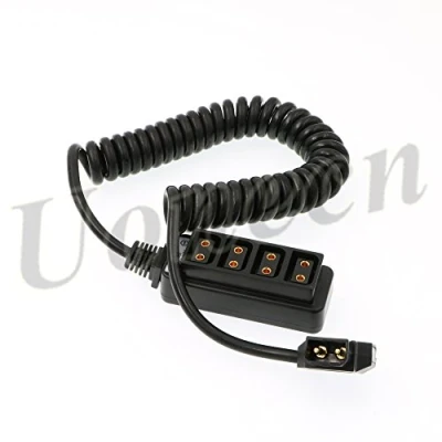 Abbildung von Uonecn Fotografie Spiralkabel D Tap B Typ Stecker auf 4 Port Buchse für Anton Bauer V Mount Batterie