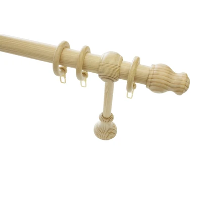 Abbildung von GARDINIA Gardinenstange &quot;Gardinenstangen Set Holz&quot;, 1 läufig läufig, Fixmaß, Lauf