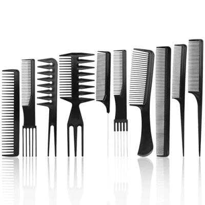 Abbildung von Meersee 10 Stück Kamm Männer Stielkamm Friseur Frauen Comb Set Professionel Antistatischer Barber Haarkamm Toupierkamm Hitzebeständig Haarschneidekamm Zubehör für Salon