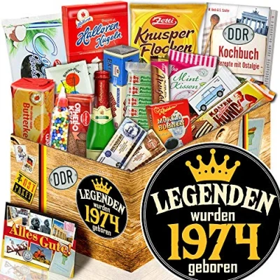 Abbildung von Legenden 1974 XXL Suessigkeiten Box das perfekte Geschenk für Mann 50.