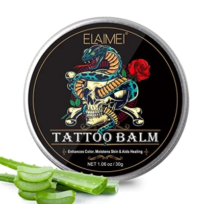 Abbildung von Tattoo Pflege Butter Tattoopflege Creme Tägliche &amp; Aftercare für Alt Neu Moisturizer Brightener, Verstärkt Farben, Fördert die Heilung, Natural Vegan