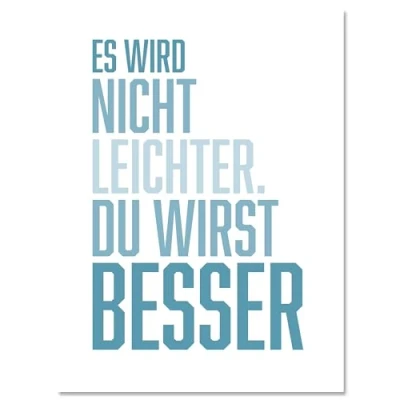Abbildung von wandmotiv24 Leinwandbild Motivation, Hochformat, du wirst Besser, Weiß M0372